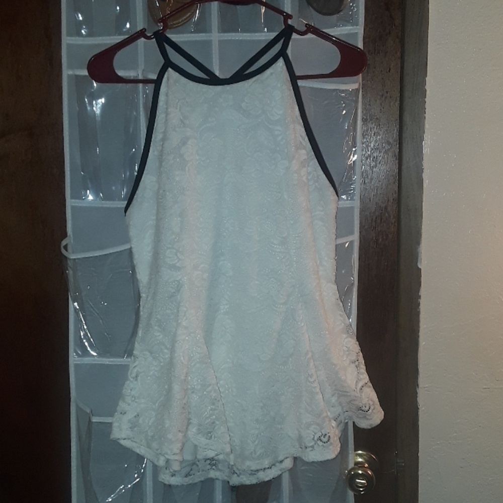 White peplum tank